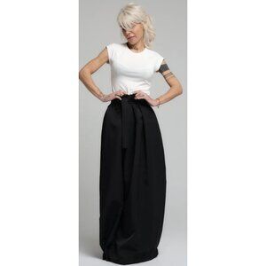 LOCKER ROOM High Waisted Maxi Skirt in Black Academia Lagenlook Peasant Size S